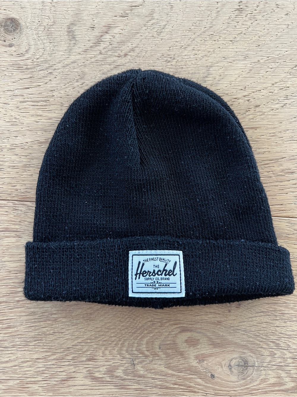 Herschel Supply Company Black Knit Cuff Beanie with Label